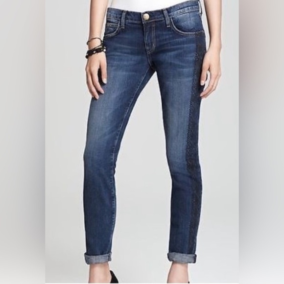 CURRENT/ELLIOT The rolled skinny loved tux black lace blue denim NEW size 27 - Picture 3 of 15